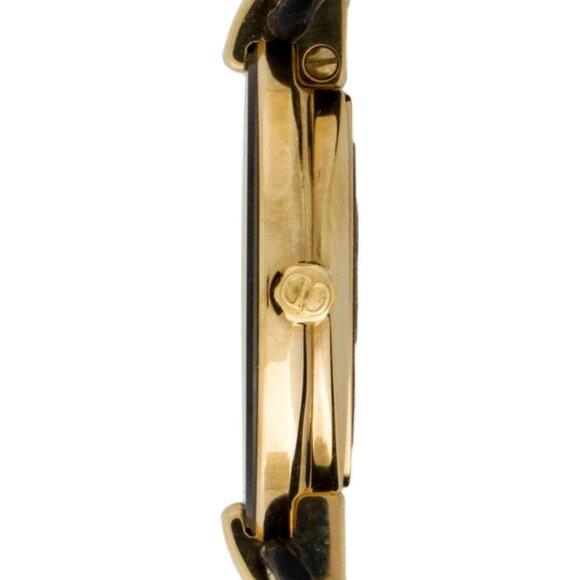 Christian Dior Ladies Paris Gold Black Strap Watch